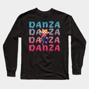 DANCE street cat illustration positive cute vibes. Long Sleeve T-Shirt